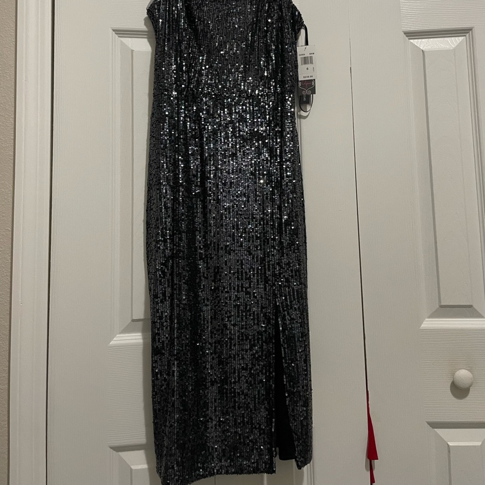 Blue sequin dress